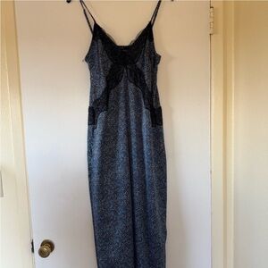 Elegant Black and Blue Women's Nightgown